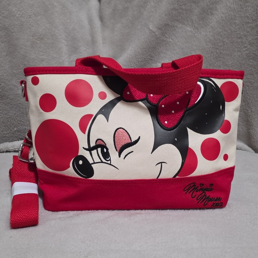Disneyworld  Minnie Mouse Red & White Medium Handbag Tote with Shoulder Strap